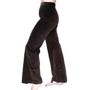Vintage 70s Extreme High Rise Dark Brown Wide Leg Velvet Pants